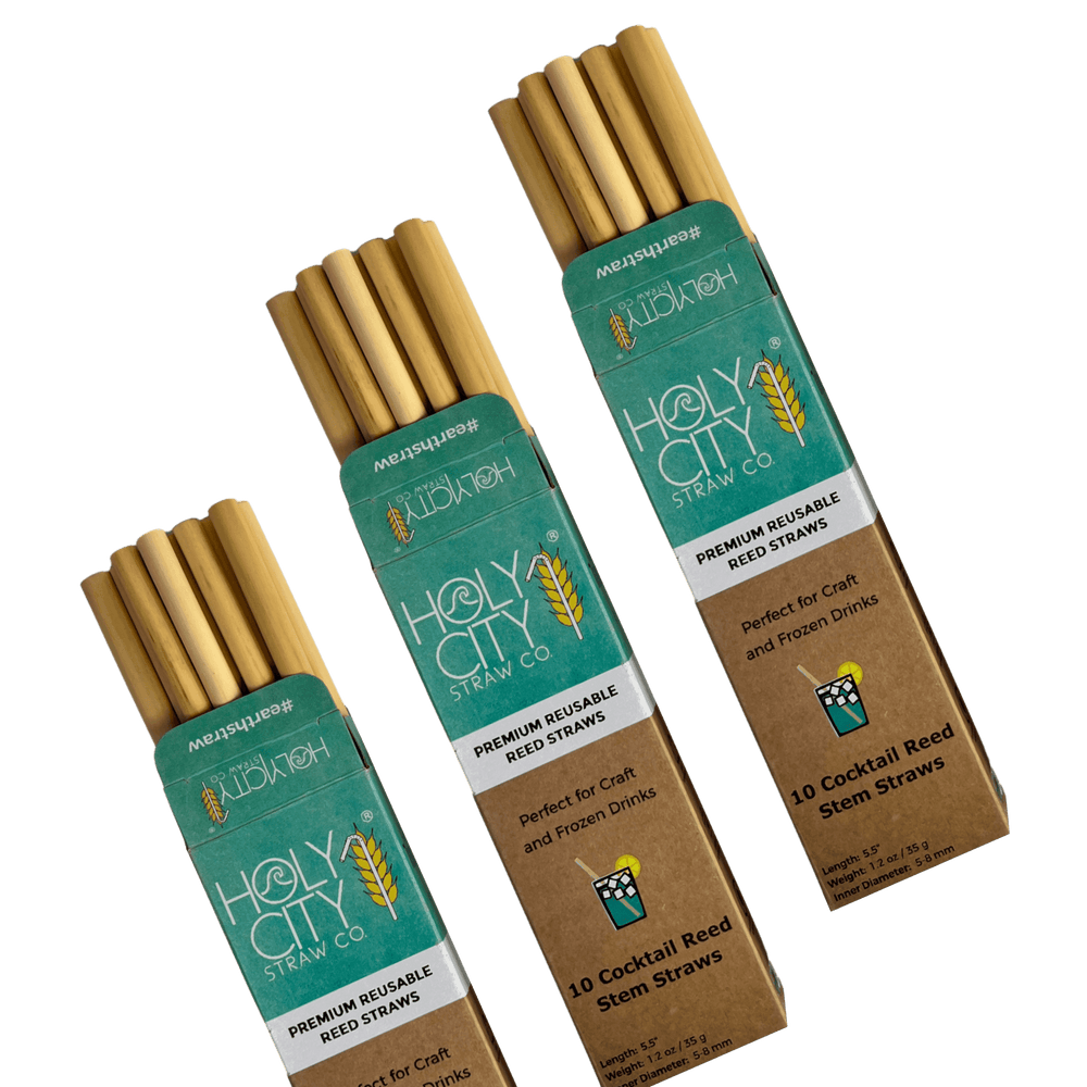 Cocktail Reusable Reed Straws | 3 Pack Bundle