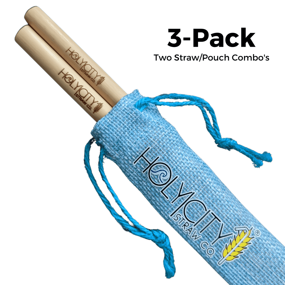 Two Straw/Pouch Combo - Holy City Straw Co. - 3 Pack