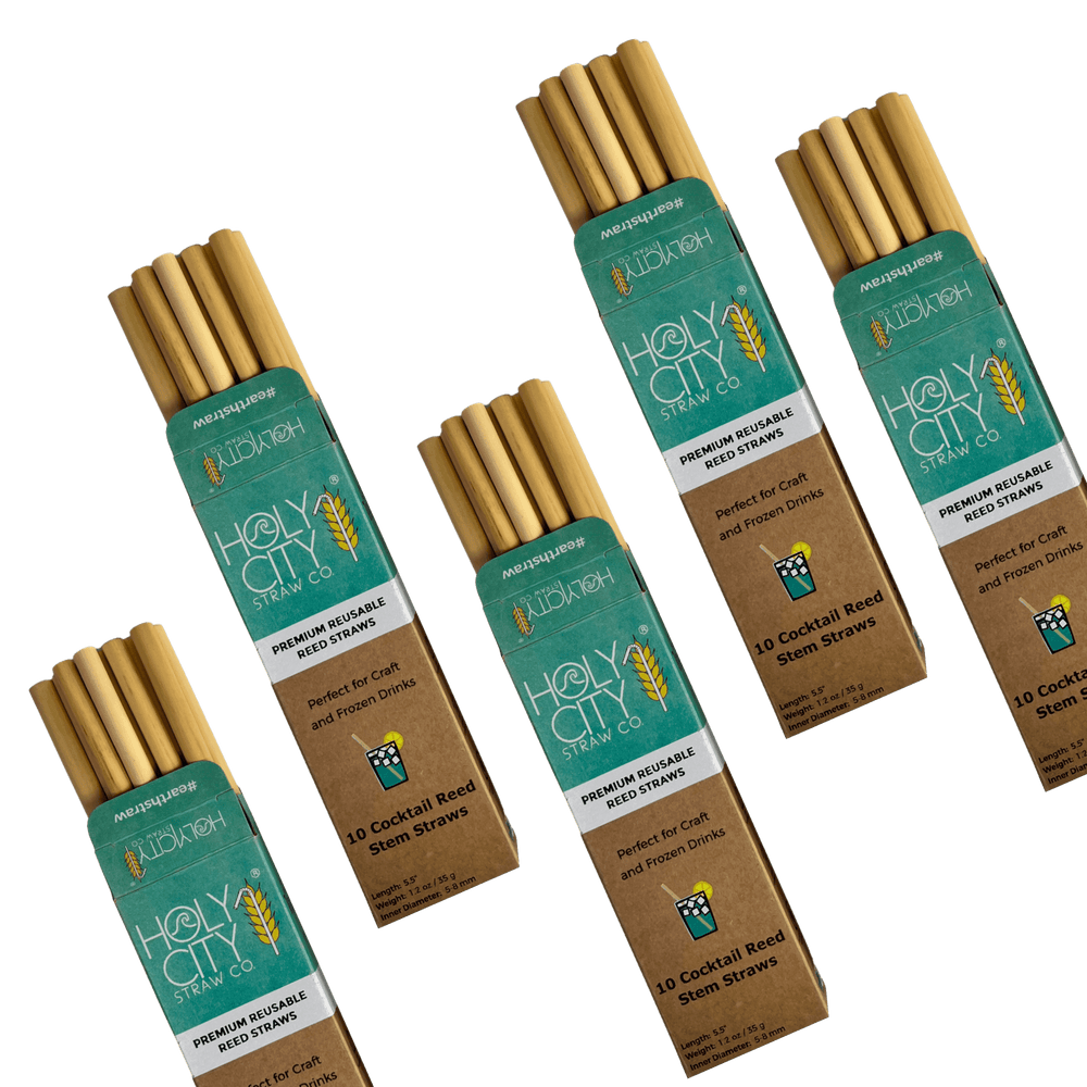 Cocktail Reusable Reed Straws | 5 Pack Bundle