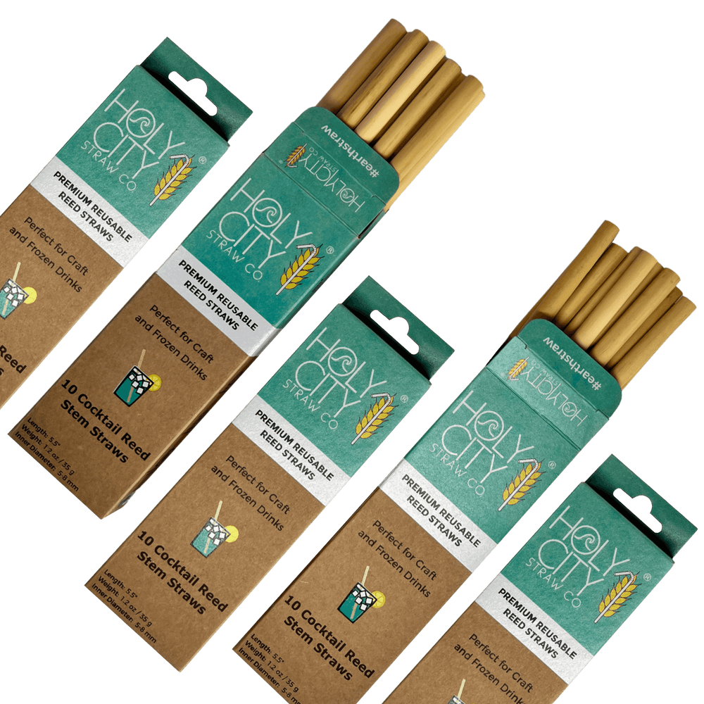 Cocktail Reusable Reed Straws | 5 Pack Bundle