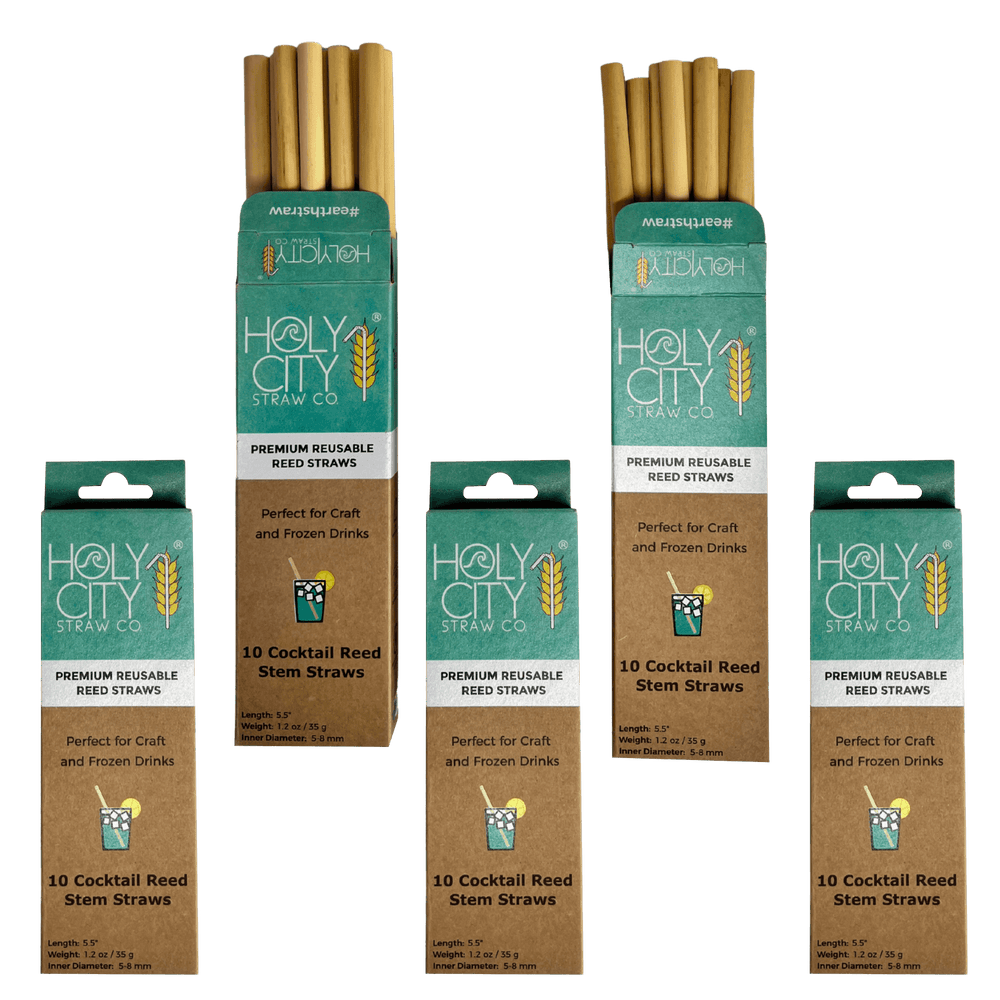 Cocktail Reusable Reed Straws | 5 Pack Bundle