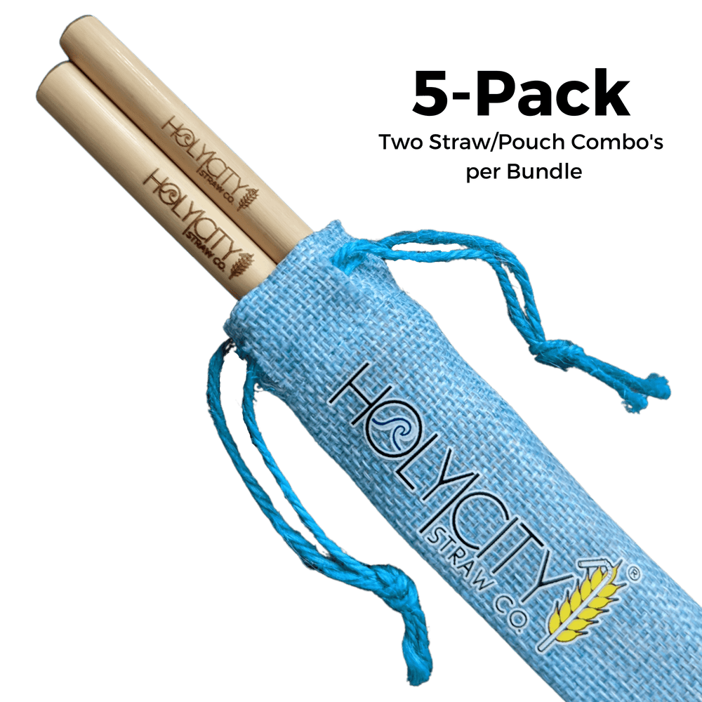 Two Straw/Pouch Combo - Holy City Straw Co. - 5 Pack