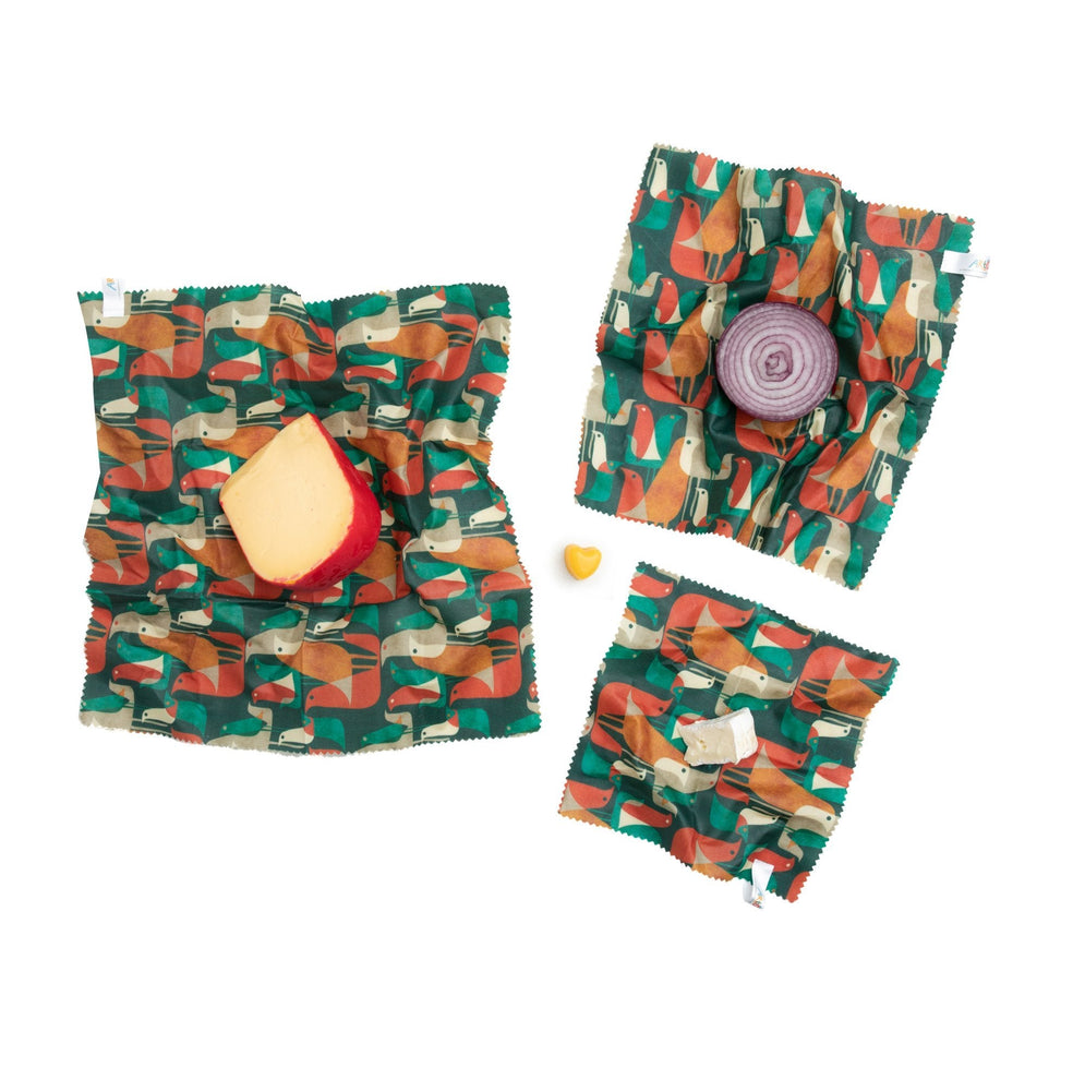 Beeswax Wraps - Flock of Birds (Set of 3)