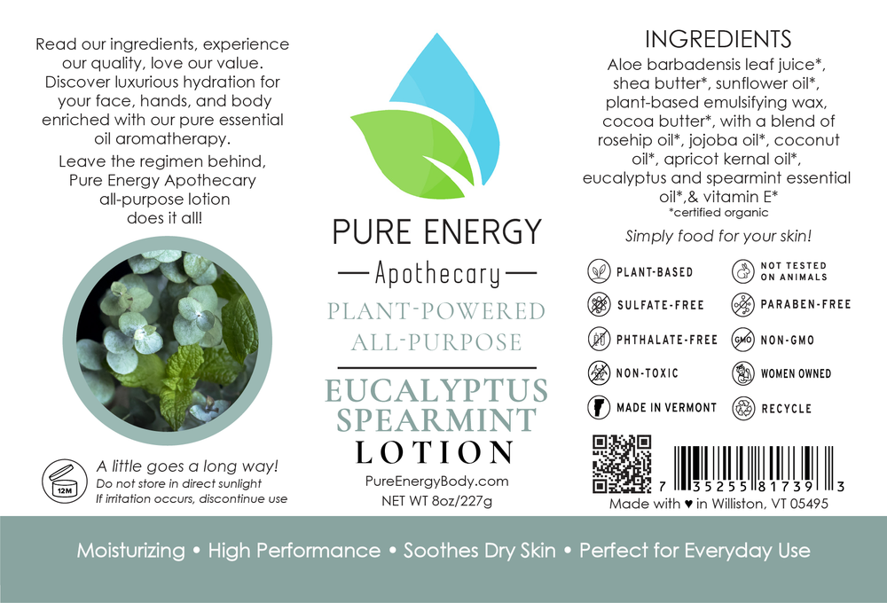 Natural Body Lotion (Eucalyptus & Spearmint)