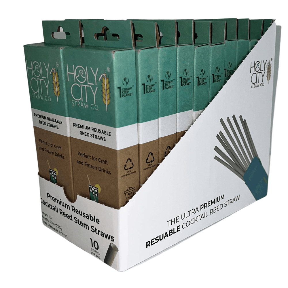 Cocktail Reed Stem Drinking Straws | Inner pack | 20 x 10ct. Boxes