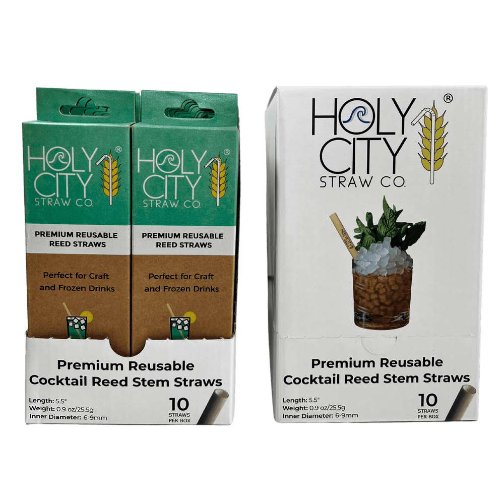 Cocktail Reed Stem Drinking Straws | Inner pack | 20 x 10ct. Boxes