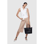 Grey - Eufala Bow Vegan Tote Bag