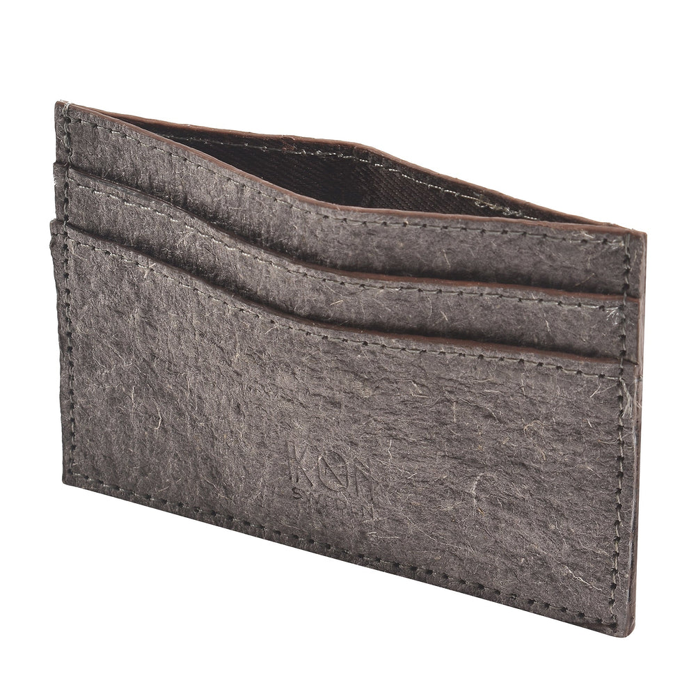 Coconut Leather Card Holder - Dark Grey