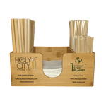 Bamboo Straw and Napkin Bar Caddy