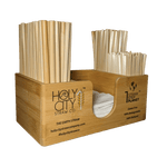 Bamboo Straw and Napkin Bar Caddy