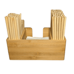 Bamboo Straw and Napkin Bar Caddy