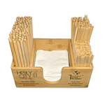 Bamboo Straw and Napkin Bar Caddy