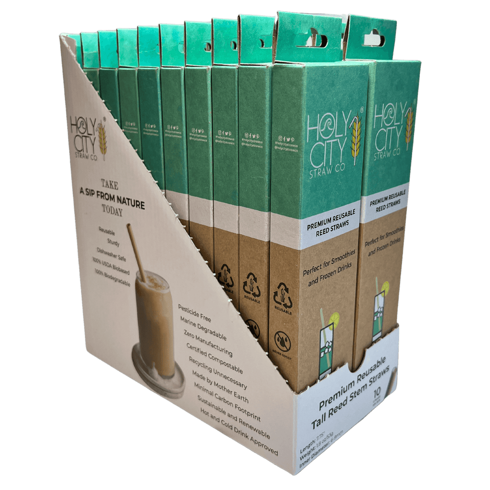 Tall Reed Stem Drinking Straws | Inner pack | 20 x 10ct. Boxes