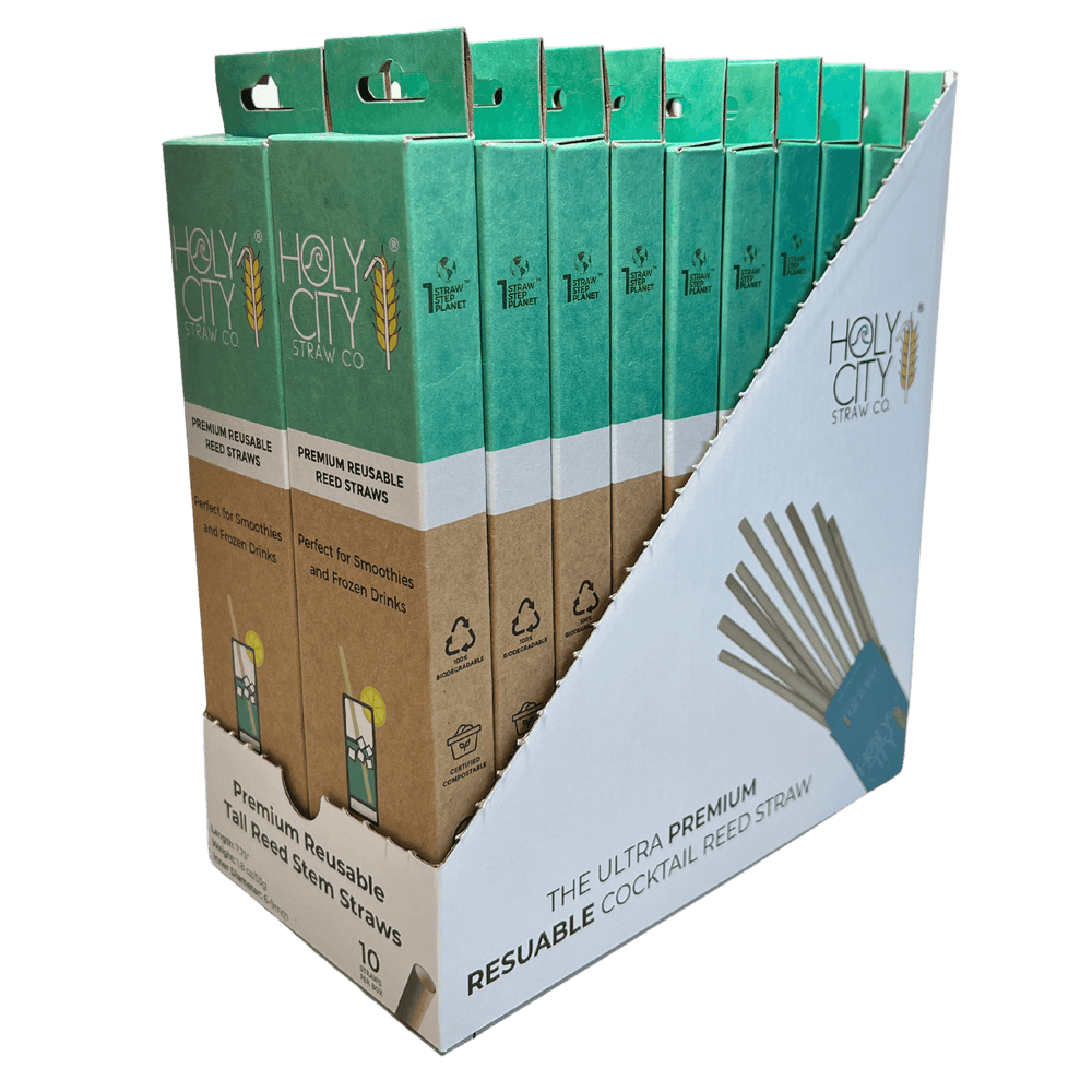 Tall Reed Stem Drinking Straws | Inner pack | 20 x 10ct. Boxes