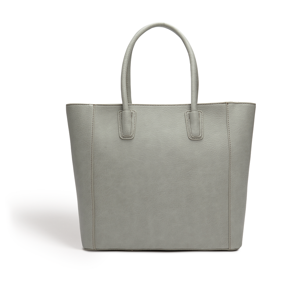 Grey - Eufala Bow Vegan Tote Bag