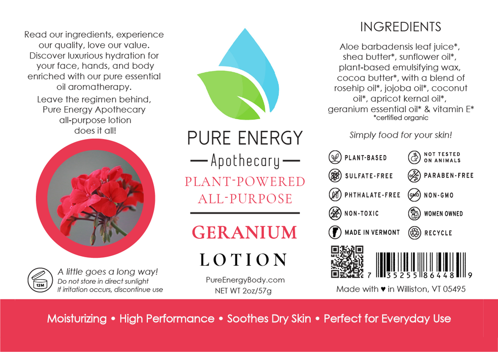 Natural Body Lotion (Geranium)