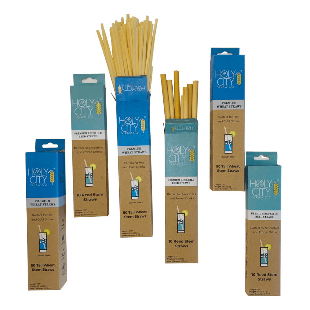 Wheat and Reed Straw Bundle - 6 Pack