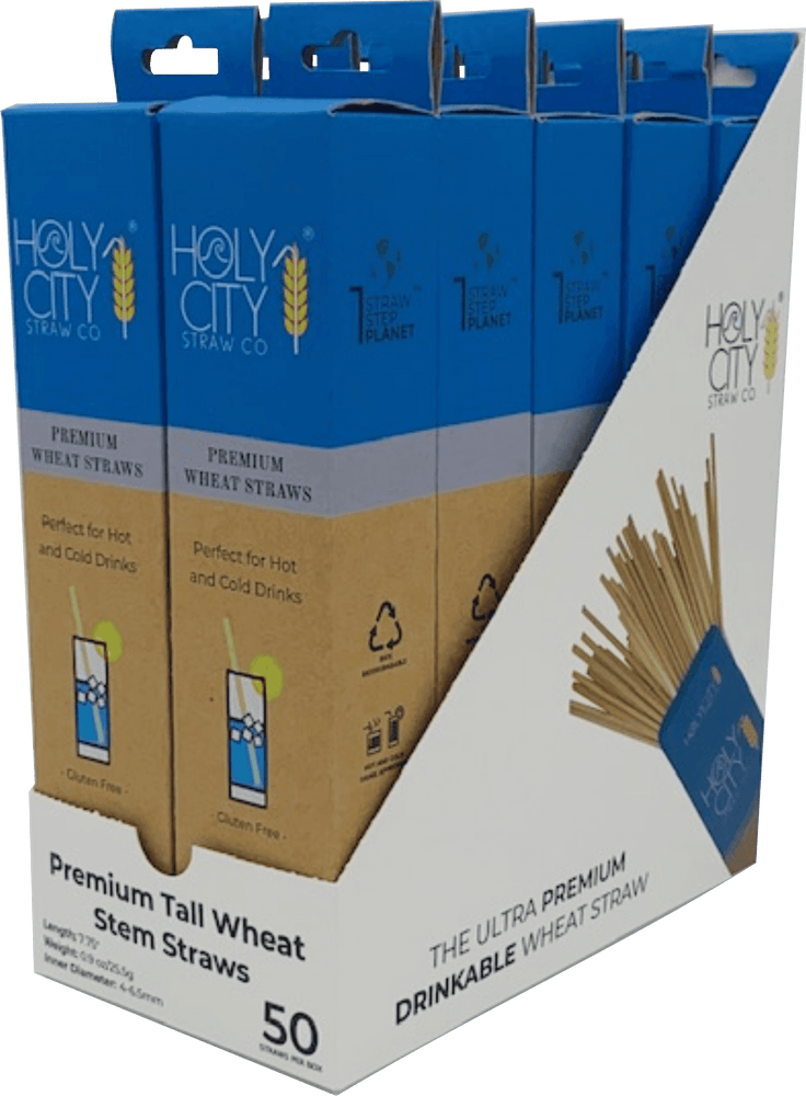 Tall Wheat Drinking Straws | Inner Pack | 10 x 50ct. Boxes