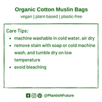 Set of 3 Organic Cotton Muslin Bags