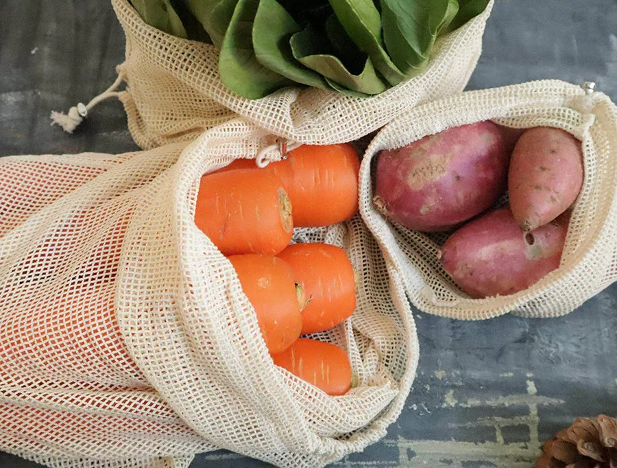 Set of 3 Organic Cotton Produce Bags