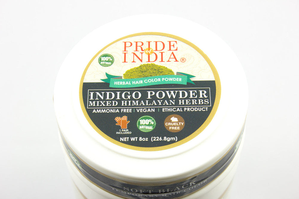 Herbal Indigo Hair Color Powder w/ Gloves - Soft Black